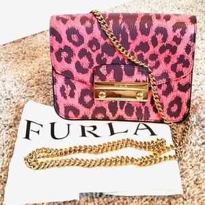 EUC-"AUTH" Furla Pink Leopard Crossbody